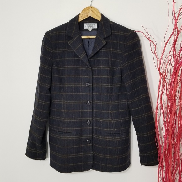 Jacob Jackets & Blazers - Jacob | Vintage Plaid Button Front Blazer Wool Sz8